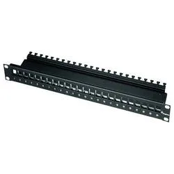 Telegärtner - 19″ Modulträger 1 HE inkl. Kabelabfangung, Schwarz, One Size