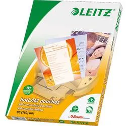 LEITZ Laminiertasche A4 33818 glanz, 80my 100 Stk