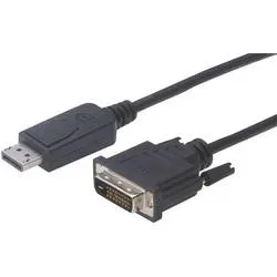 Digitus DisplayPort / DVI Adapterkabel DisplayPort Stecker, DVI-D 24+1pol. Stecker 2.00 m Schwarz DB-340301-020-S Rund,