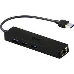 i-tec - USB 3 Slim HUB 3 Port + Gigabit Ethernet Adapter, Schwarz