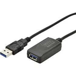 Digitus USB-Kabel USB 3.2 Gen1 USB-A Stecker, USB-A Buchse 5.00 m Schwarz DA-73104
