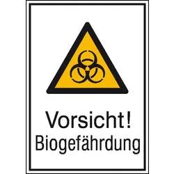 Warn-Kombischild Vorsicht! Biogefährdung Folie selbstklebend (B x H) 131 mm x 185 mm ISO 7010 1 St.