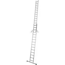 Alu-Schiebeleiter Stabilo, 2teilig, 2 x 15 Sprossen, mit Traverse und Trigon-Traverse