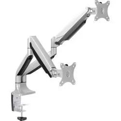 LogiLink - 13-32″ 2-fach Aluminium Monitor-Schreibtischhalterung, Silber