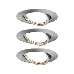 Paulmann 93420 Base Einbauleuchte 3er Set LED GU10 15 W Edelstahl (gebürstet)