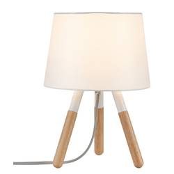 Paulmann Neordic Berit 79646 Tischlampe LED E27 20 W Weiß, Holz