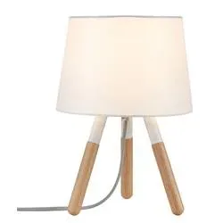 Paulmann Neordic Berit 79646 Tischlampe LED E27 20 W Weiß, Holz