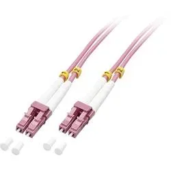 LINDY 46342 Glasfaser LWL Anschlusskabel 3.00 m Pink [1x LC-Stecker - 1x LC-Stecker] 50/125 µ Multimode OM4