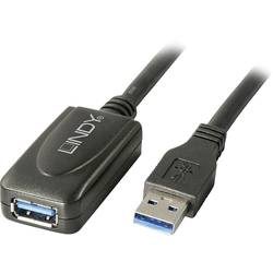 LINDY USB-Kabel USB 3.2 Gen1 USB-A Stecker, USB-A Buchse 5.00 m Schwarz Aktiv mit Signalverstärkung 43155