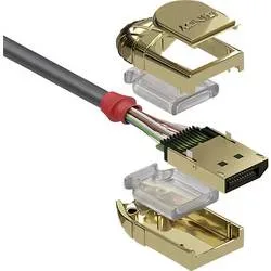 LINDY -  7.5m DisplayPort 1.2 Kabel, Gold Line, Taubengrau