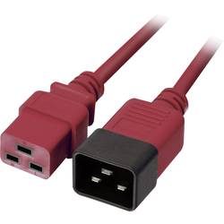 LINDY Kaltgeräte Verlängerungskabel [1x Kaltgeräte-Stecker C20 - 1x Kaltgeräte-Buchse C19] 1.00 m Rot