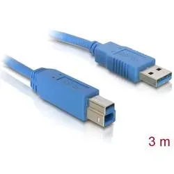 Delock USB-Kabel USB 3.2 Gen1 USB-A Stecker, USB-B Stecker 3.00 m Blau vergoldete Steckkontakte 82581
