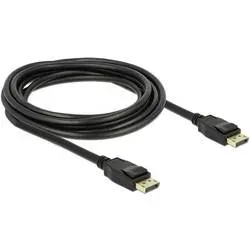 Delock DisplayPort Anschlusskabel DisplayPort Stecker, DisplayPort Stecker 3.00 m Schwarz 83807 vergoldete Steckkontakte