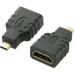 SpeaKa Professional SP-7870184 HDMI Adapter [1x HDMI-Stecker D Micro - 1x HDMI-Buchse] Schwarz vergoldete Steckkontakte,