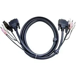 ATEN KVM Anschlusskabel [2x Klinkenstecker 3.5 mm, DVI-Stecker 18+1pol., USB 2.0 Stecker A - 2x Klinkenstecker 3.5 mm,