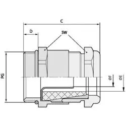 LAPP 52005090 Kabelverschraubung PG13.5 Messing Messing 25 St.