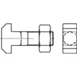TOOLCRAFT TO-9974535 Hammerkopfschraube M24 90 mm Vierkant DIN 186 Stahl 10 St.