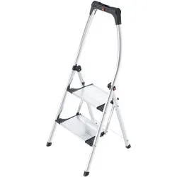 Hailo, Hailo Klapptrittleiter Living Step Silber, Schwarz 2 Stufen 119 cm