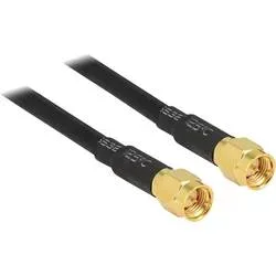 Delock WLAN-Antennen Anschlusskabel [1x SMA-Stecker - 1x SMA-Stecker] 5.00 m Schwarz vergoldete Steckkontakte