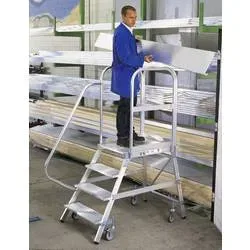 MUNK Günzburger Steigtechnik 50105 Aluminium Podestleiter Arbeitshöhe (max.): 3.2 m Silber 35 kg