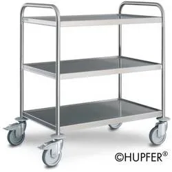 HUPFER 01.1208.2 Etagenwagen Feststeller Edelstahl rostfrei Traglast (max.): 120 kg Edelstahl