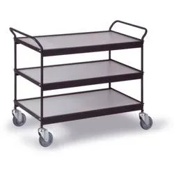 Ebinger 0312S Etagenwagen Feststeller Stahl pulverbeschichtet Traglast (max.): 150 kg Tiefschwarz (RAL 9005)