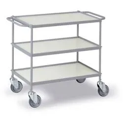 Ebinger 0337G Etagenwagen Feststeller Stahl pulverbeschichtet Traglast (max.): 150 kg Silber-Grau