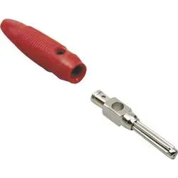 TRU COMPONENTS Büschelstecker Stecker, gerade Stift-Ø: 4 mm Rot 1 St.