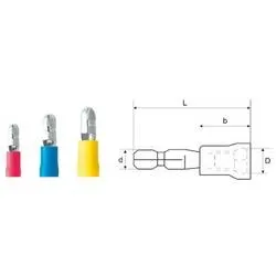 Weidmüller 9200690000 Rundstecker 4 mm² 6 mm² Stift-Ø: 5 mm Teilisoliert Gelb 100 St.