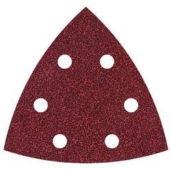 Wolfcraft 1852100 Deltaschleifpapier mit Klett, gelocht Körnung 80 Eckmaß 95 mm 25 St.