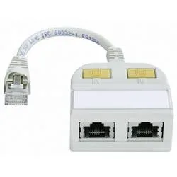 Telegärtner RJ45 Netzwerk Y-Adapter CAT 5e [2x RJ45-Buchse - 1x RJ45-Stecker] 15.00 cm Weiß