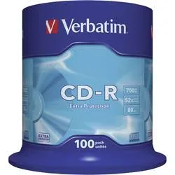 Verbatim CD-Rohlinge Extra Protection 700 MB 100 Stück