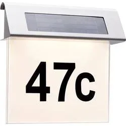 Paulmann 93765 4000870937655 Solar-Hausnummernleuchte 0.2 W Warmweiß Edelstahl, Weiß