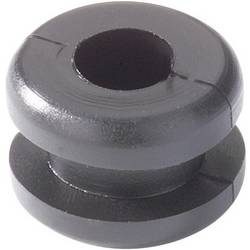 HellermannTyton HV1201B-PVC-BK-N1 Kabeldurchführung Klemm-Ø (max.) 4 mm Plattenstärke (max.) 2.5 mm PVC Schwarz 1 St.