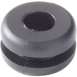 HellermannTyton HV1201-PVC-BK-N1 Kabeldurchführung Klemm-Ø (max.) 4 mm Plattenstärke (max.) 1.6 mm PVC Schwarz 1 St.