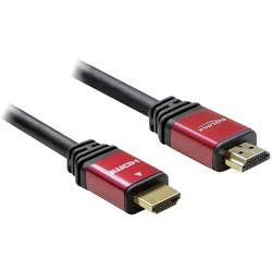 Delock HDMI Anschlusskabel HDMI-A Stecker, HDMI-A Stecker 5.00 m Rot/Schwarz 84335 vergoldete Steckkontakte, mit