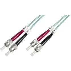 Digitus DK-2511-01/3 Glasfaser LWL Anschlusskabel 1.00 m Türkis [1x ST-Stecker - 1x ST-Stecker] 50/125 µ Multimode OM3