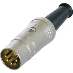 Rean AV NYS322G DIN-Rundsteckverbinder Stecker, gerade Polzahl: 5 Schwarz 1 St.
