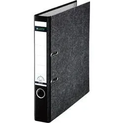 Leitz 180° Ordner A4 52 mm Schwarz 2 Ringe 1050 Pappkarton Wolkenmarmor Hochformat
