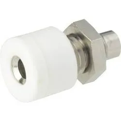 Schnepp Miniatur-Laborbuchse Buchse, Einbau vertikal Stift-Ø: 2.6 mm Weiß 1 St.