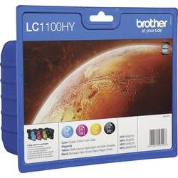 Brother Tinte LC-1100HY Original Kombi-Pack Schwarz, Cyan, Magenta, Gelb LC1100HYVALBPDR