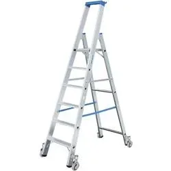 KRAUSE® Stufen-r Profi, 1-seitig begehbar, mit Rollen, Standhöhe 1,90 m