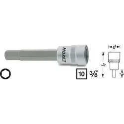Hazet 8801 8801-4 Innen-Sechskant Steckschlüssel-Bit-Einsatz 4 mm 3/8 (10 mm)