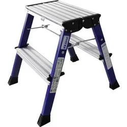 Krause 130082 130082 Aluminium Doppel-Klapptritt klappbar Arbeitshöhe (max.): 2.45 m Blau 1.7 kg