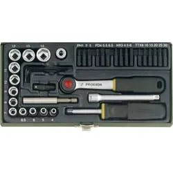 Proxxon Industrial Steckschlüssel-Bit-Einsatz-Set metrisch 1/4 (6.3 mm) 39teilig 23070