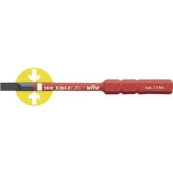 Wiha SlimBit electric Werkstatt Schlitz Wechselklinge 2.5 mm 75 mm Passend für (Serie Schraubendreher) Wiha Torque