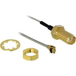 Delock WLAN-Antennen Verlängerungskabel [1x IPEX-Stecker - 1x SMA-Buchse] 20.00 cm Grau vergoldete Steckkontakte
