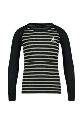 Odlo Active Warm Stripes Base Layer Shirt für Kinder - Wandern, Ski & Snow - schwarz, 116