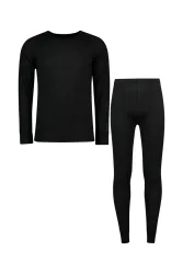 46 NORD Merino Herren Thermo Unterwäsche Set Schwarz, Herren, Größe: L