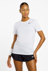 Nike Dri-FIT Damen T-Shirt Weiss, Damen, Größe: L